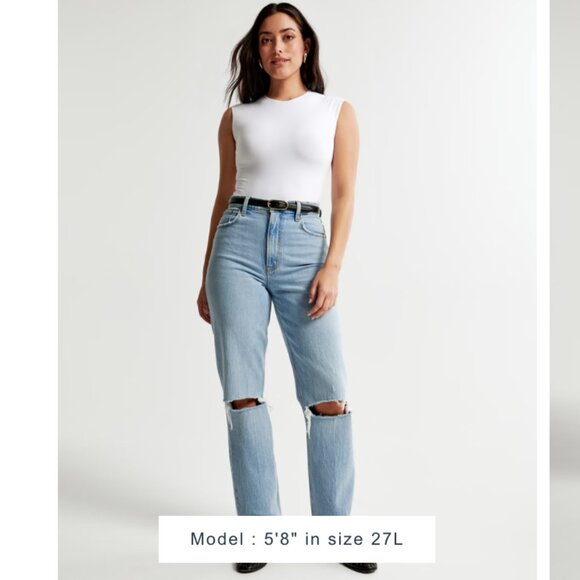 A&F Curve Love Ultra High Rise 90s Straight Jean 28 / 6L - Picture 2 of 5